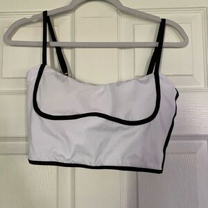Women's White and Black Trim Bralette